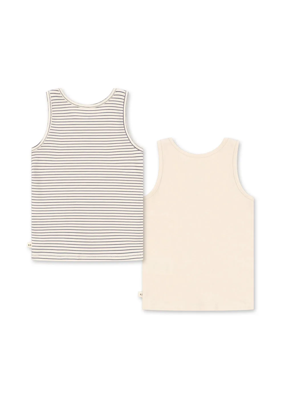 Konges Sløjd Basic Tanktops 2-pack blue stripe biokatoen
