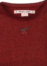 Konges Sløjd Roli blouse red dahlia rib met lurex