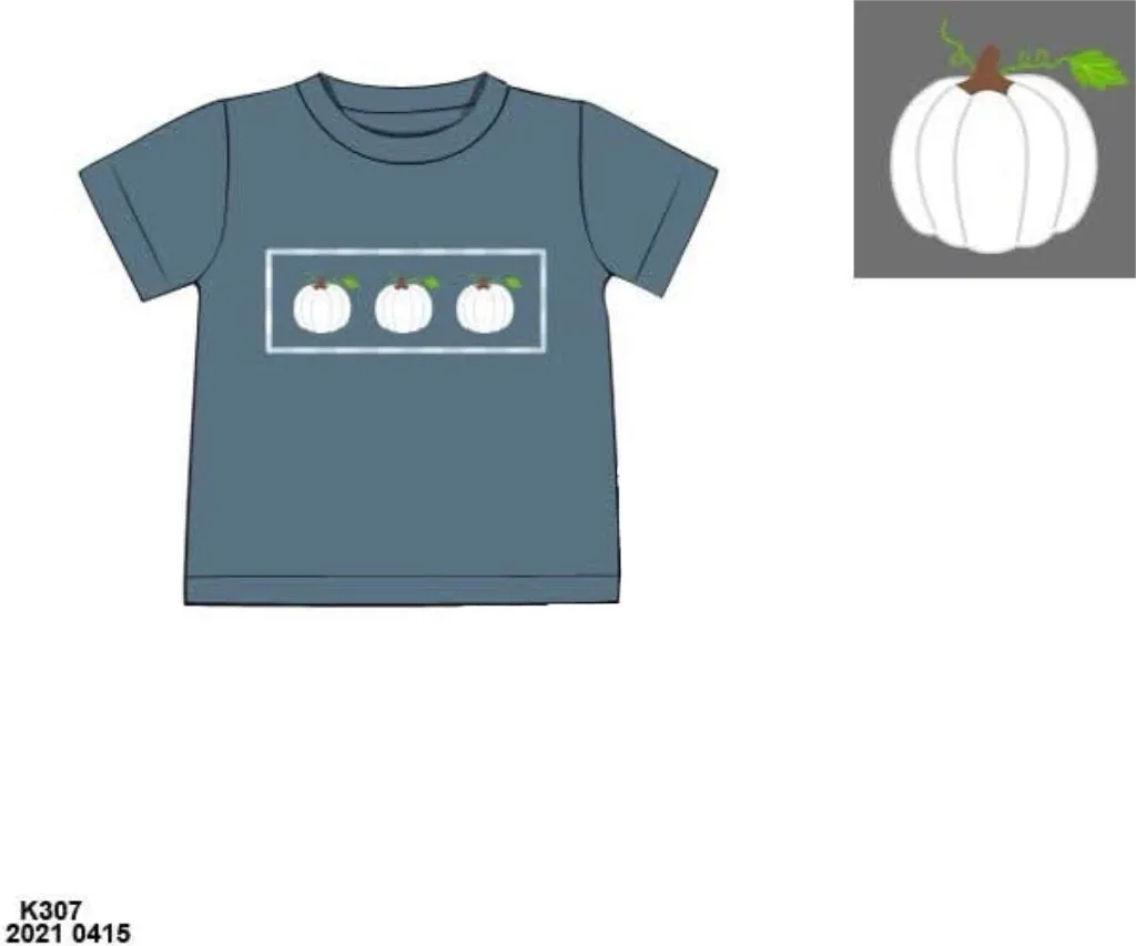 Busy Bee Smocks White Pumpkins shirt jongens gesmokt herfst
