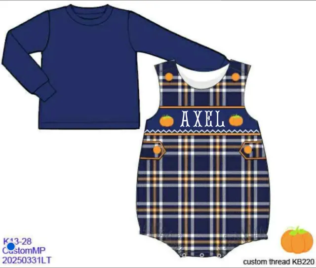 Busy Bee Smocks Windsor Plaid romper Axel 2-delig