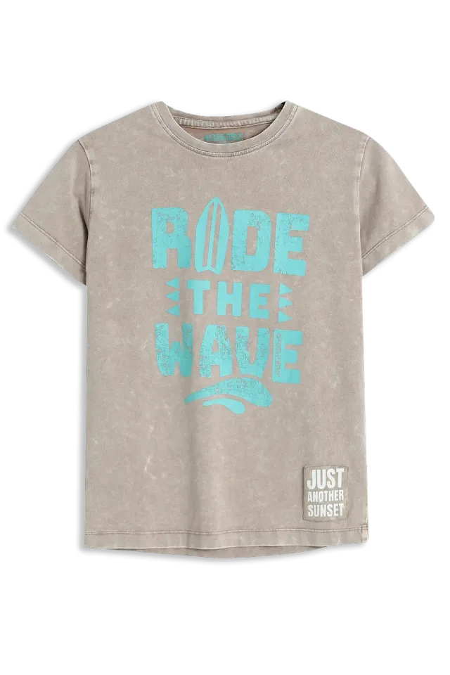 4President Oruel Sand T-shirt acid wash