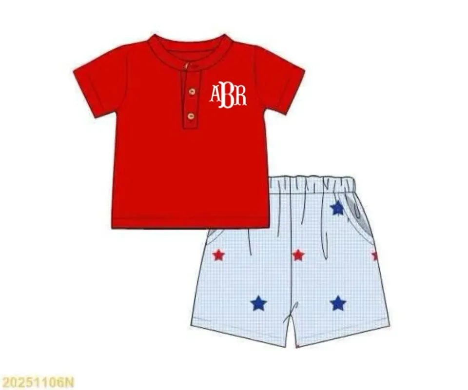 Busy Bee Smocks Hidle Stars Jongensset Met Korte Broek ABR