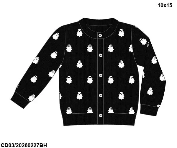 Busy Bee Smocks Halloween Black Ghost Vest 18M Zwart