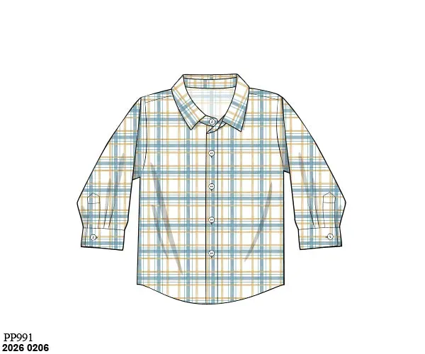 Busy Bee Smocks Owen Plaid & Livi Floral Dad Mini overhemd geweven