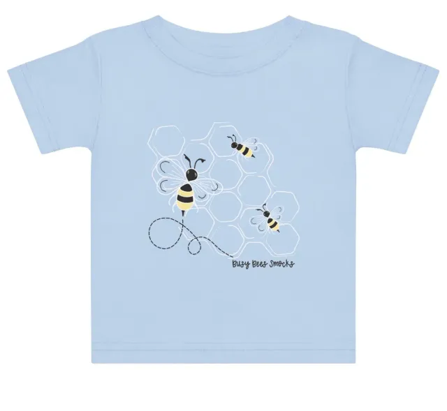 Busy Bee Smocks Honeycomb T-shirt lichtblauw 2T zacht katoen
