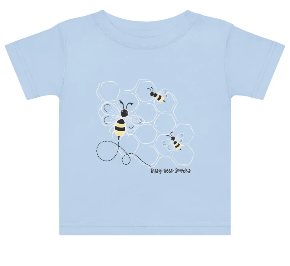 Busy Bee Smocks Honeycomb T-shirt lichtblauw 2T zacht katoen