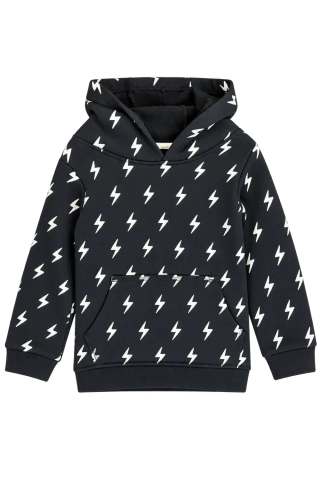 4President Kenny hoodie zwart bliksem katoen
