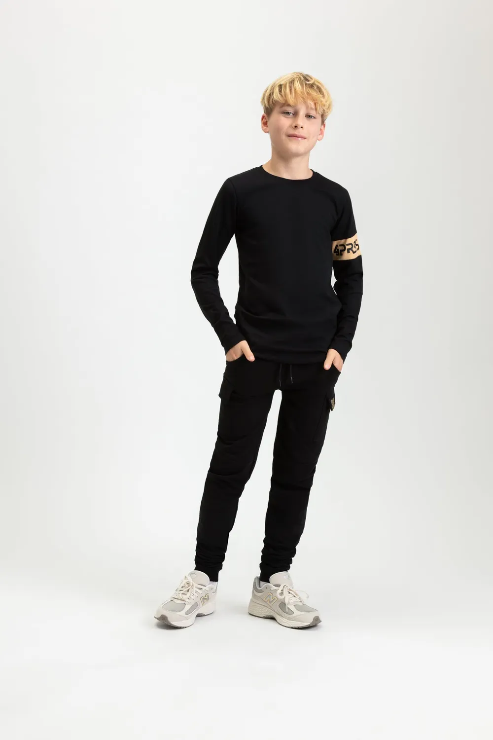 4PRESIDENT Adam Black longsleeve zwart katoen