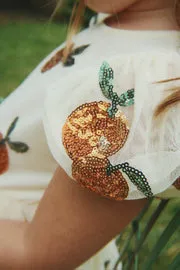 Konges Sløjd Heartlily jurk arancia sequin met pailletten