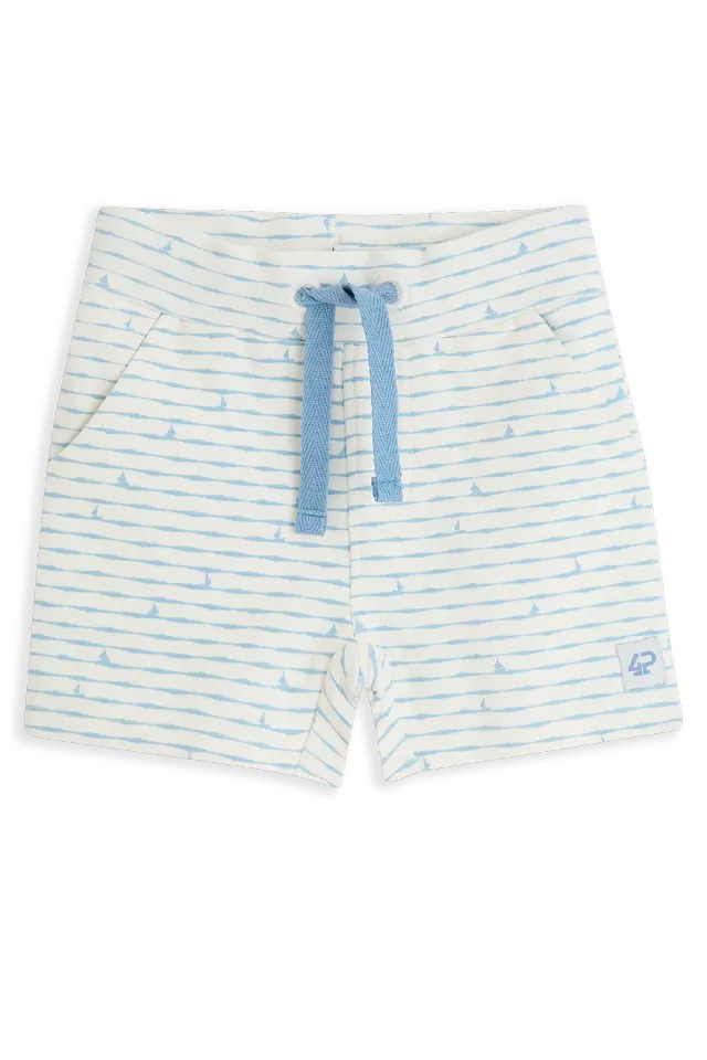 4PRESIDENT Yari White short baby katoen zeilbootjes
