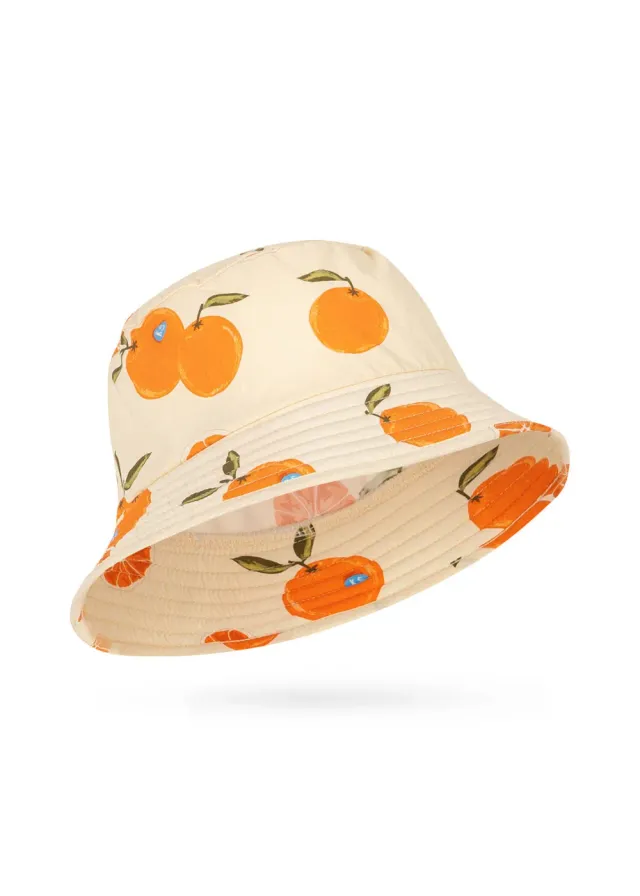 Konges Sløjd Pomio bucket hoed arancia blu UPF 50+