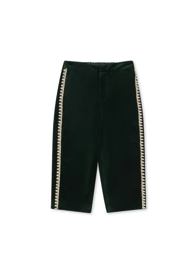 Konges Sløjd Rocky broek dark green fluweel