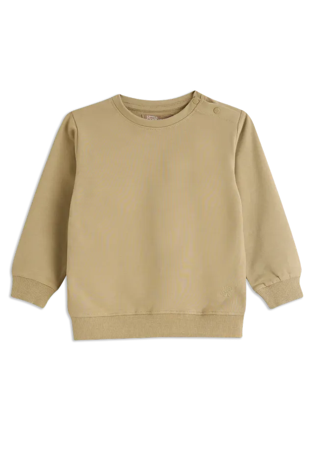 4PRESIDENT Duuk Twill sweater bruin katoen