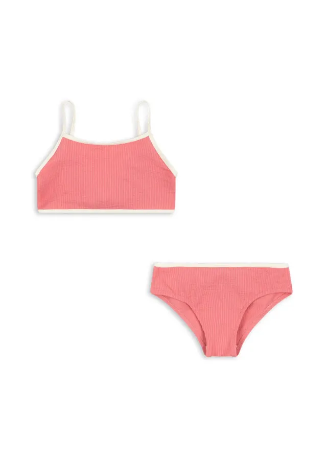 Konges Sløjd Bowie bikini bubblegum seersucker met strik