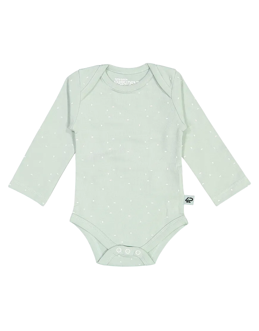4PRESIDENT Skye Grey Mint AOP baby romper katoen