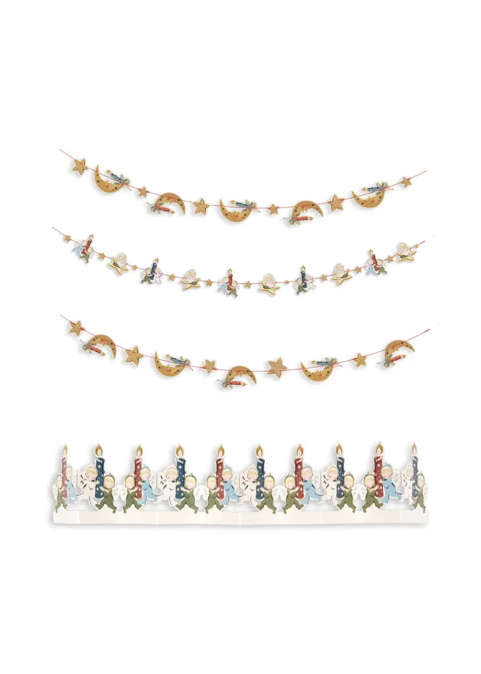 Konges Sløjd kerstdecoratie set multi papier 3-delig
