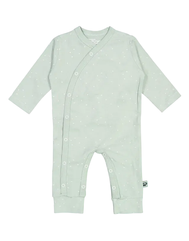 4PRESIDENT Billy Grey Mint AOP romper newborn katoen