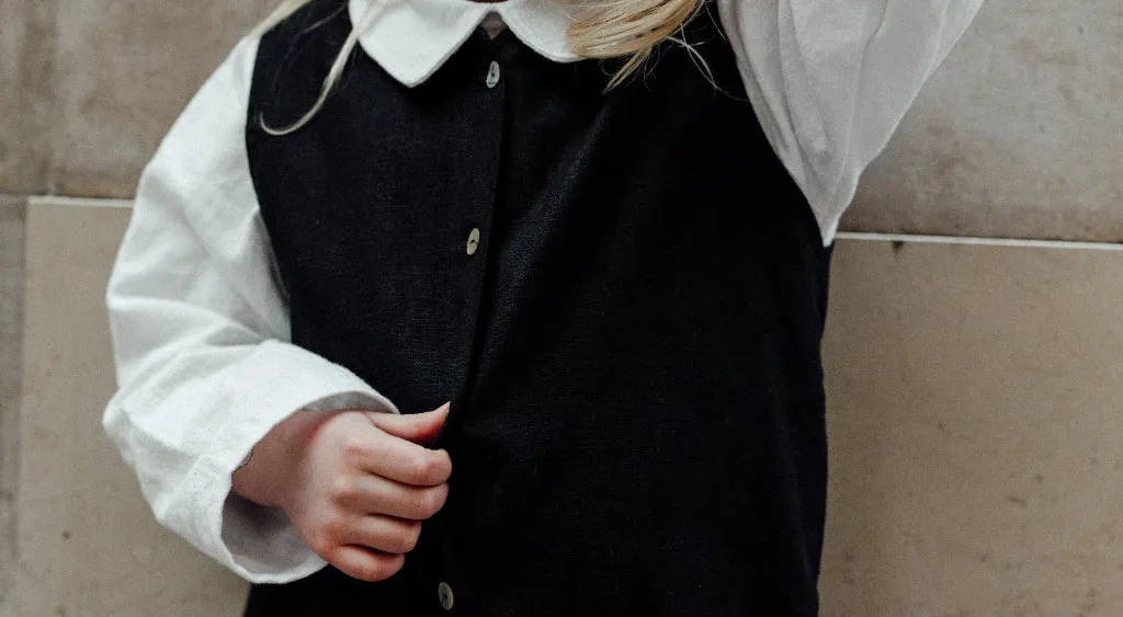 Louloúdi Jordan jumpsuit zwart linnen 2x mee