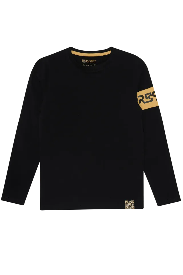 4PRESIDENT Adam Black longsleeve zwart katoen