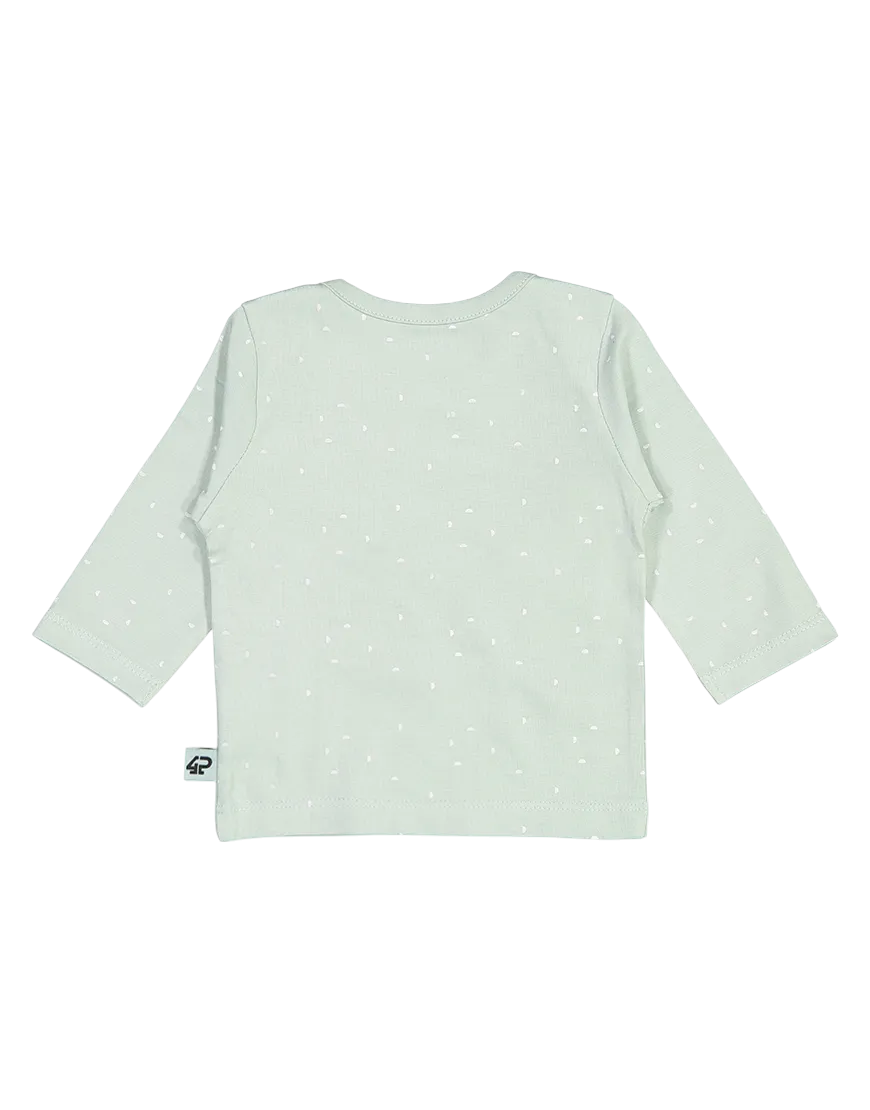 4President Quinn longsleeve Grey Mint AOP baby katoen
