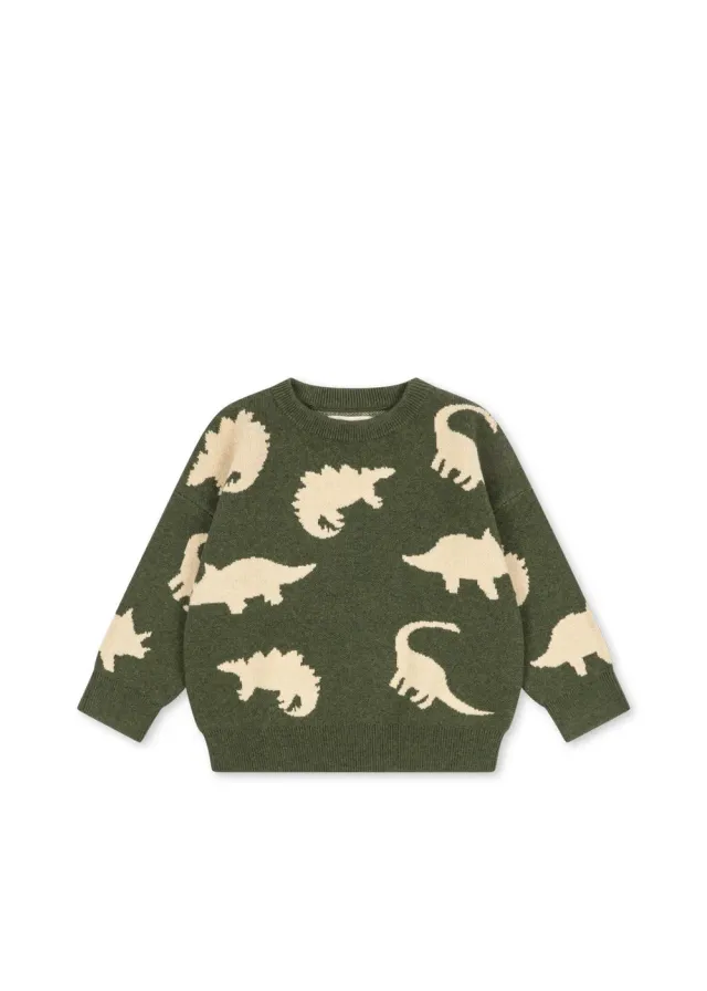 Konges Sløjd Lapis wollen blouse dino vert katoen-wol