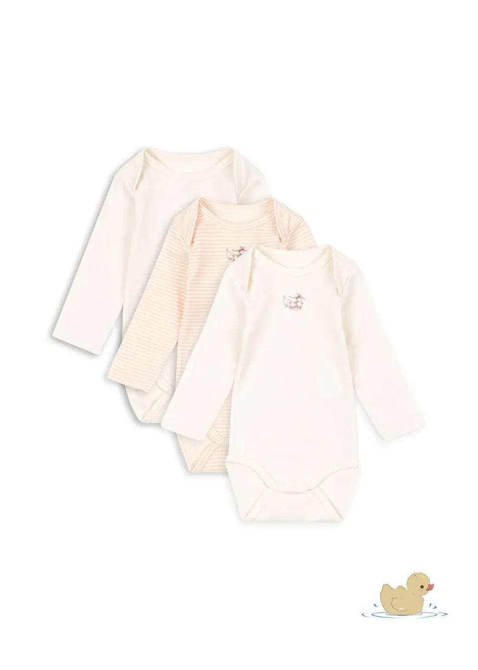 Konges Sløjd Fio romper blush mix 3-pack biokatoen