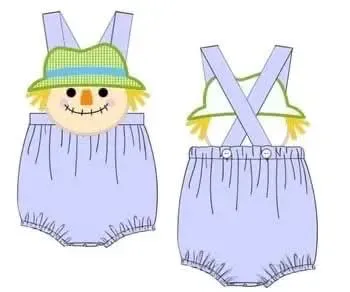 Busy Bee Smocks Scarecrows sunsuit 6M biokatoen herfst