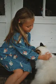 Konges Sløjd Magot bow kitty denim jasje biokatoen
