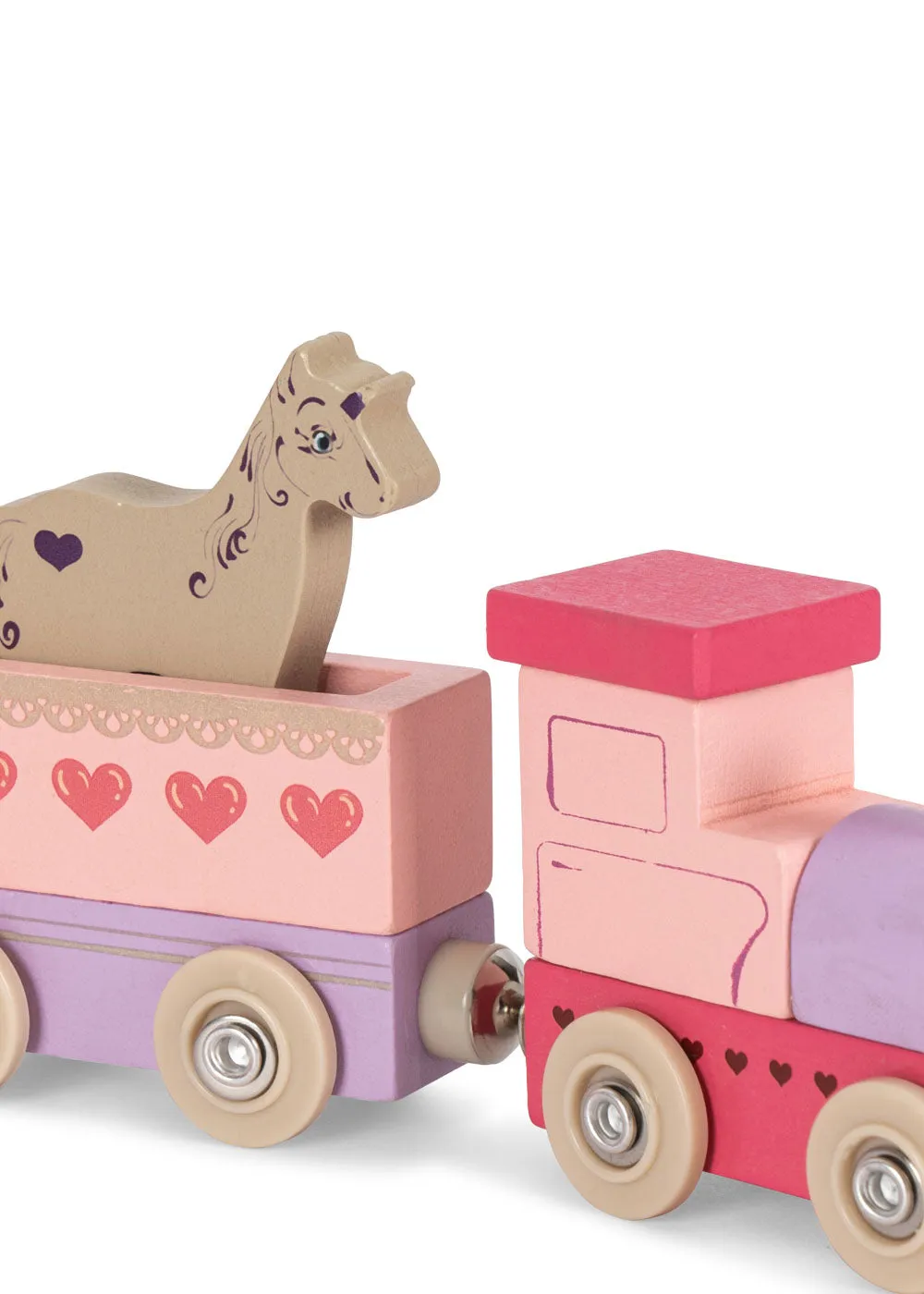 Konges Sløjd Eenhoorntrein pink hout FSC