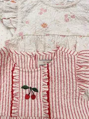 Konges Sløjd Ellie Ruche romper amour stripe biokatoen