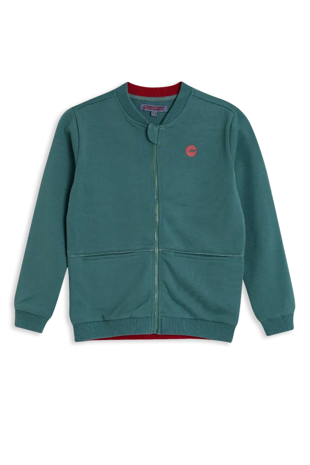 4President Griffin sweater blauw met rits jongens