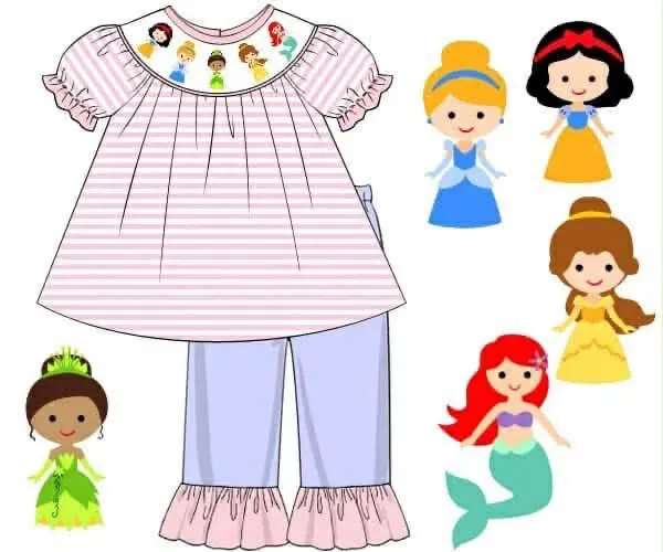 Busy Bee Smocks Princess broekset gebreid maat 12M