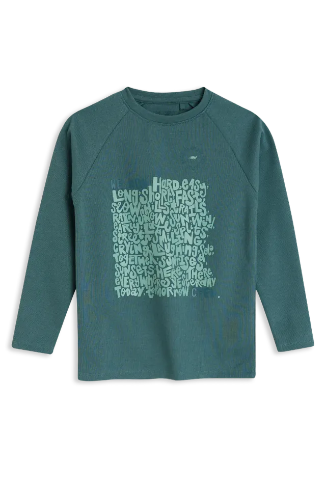 4President Grae Blue longsleeve blauw jongens katoen