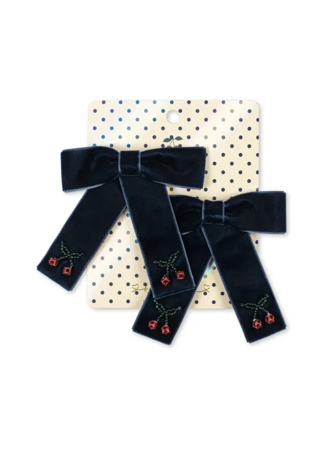 Konges Sløjd Juliette Haarclips navy strik set 2