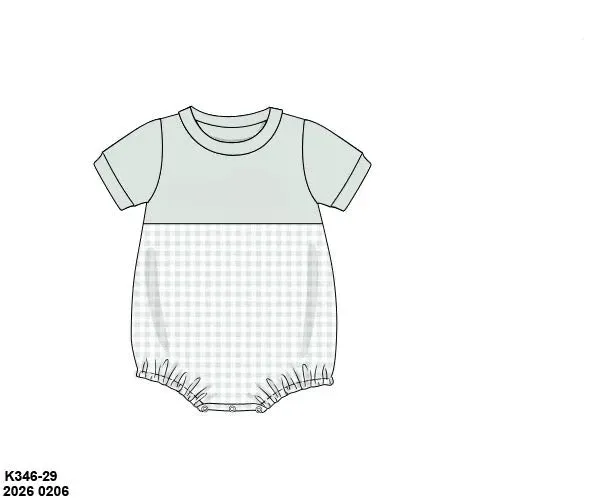 Busy Bee Smocks Sage Knit romper 6M saliegroen french knot