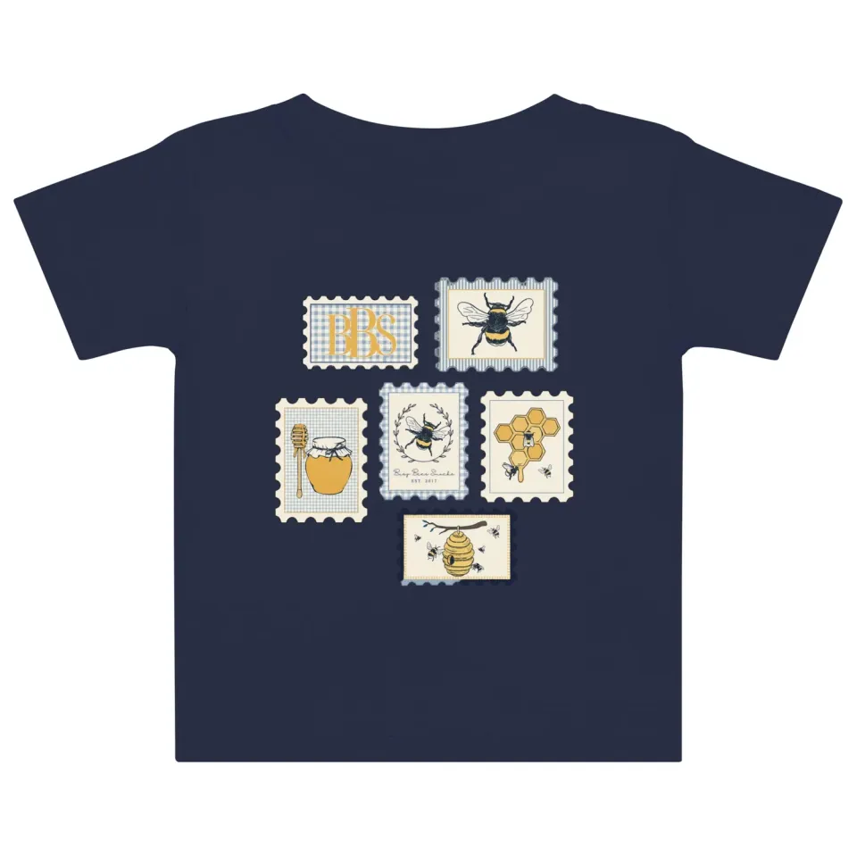 Busy Bee Smocks BBS Graphic Front Stamp t-shirt 2T navy bedrukt