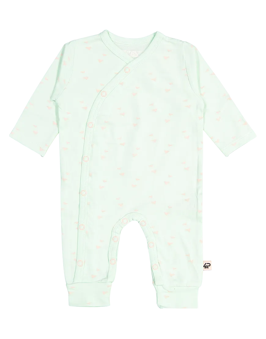 4PRESIDENT Billy Mint AOP romper baby mint katoen