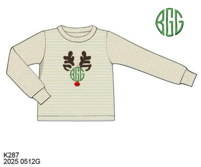 Busy Bee Smocks Antler jongensshirt maat 6 kerst