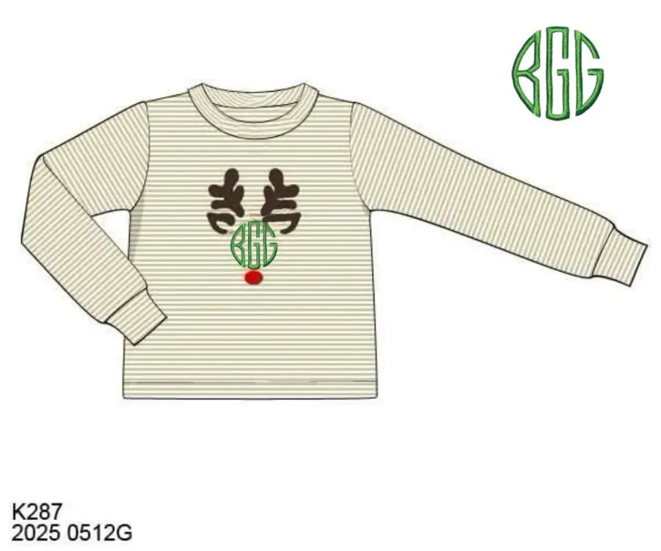 Busy Bee Smocks Antler jongensshirt maat 6 kerst