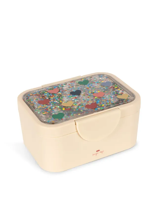 Konges Sløjd Glitter Lunchbox bon coeur coloré met vakje