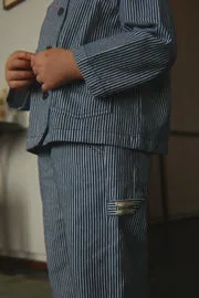 Konges Sløjd Luc Overshirt blue stripe biokatoen
