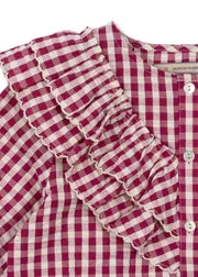 Konges Sløjd Kim shirt sangria butter check biokatoen