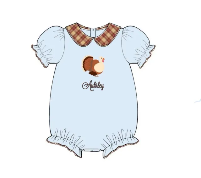 Busy Bee Smocks Warren Turkey bubble 24M Aubrley
