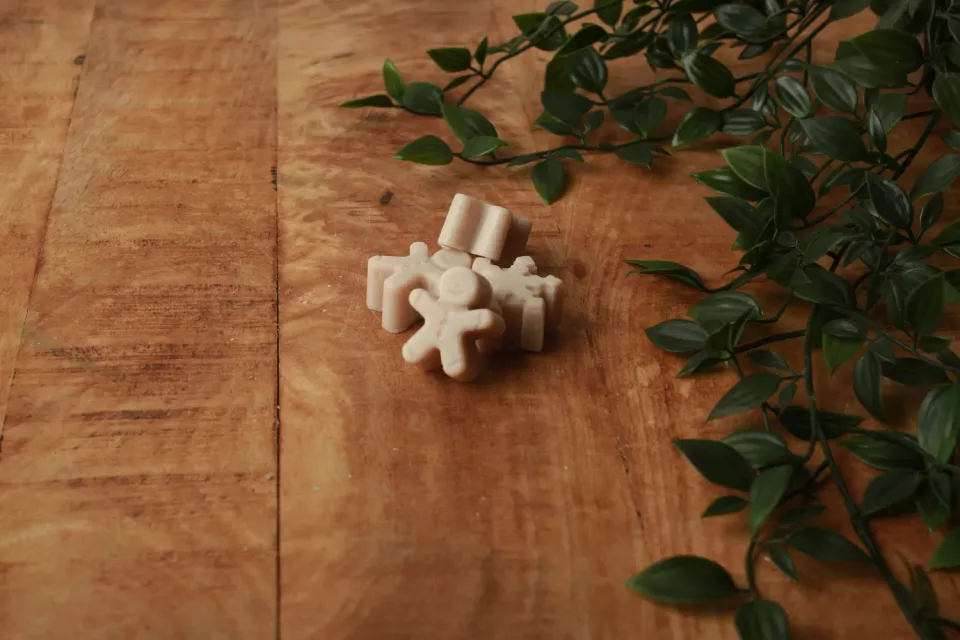 Een presentje Gingerbreadman waxmelt frislinnen blauw sojawas