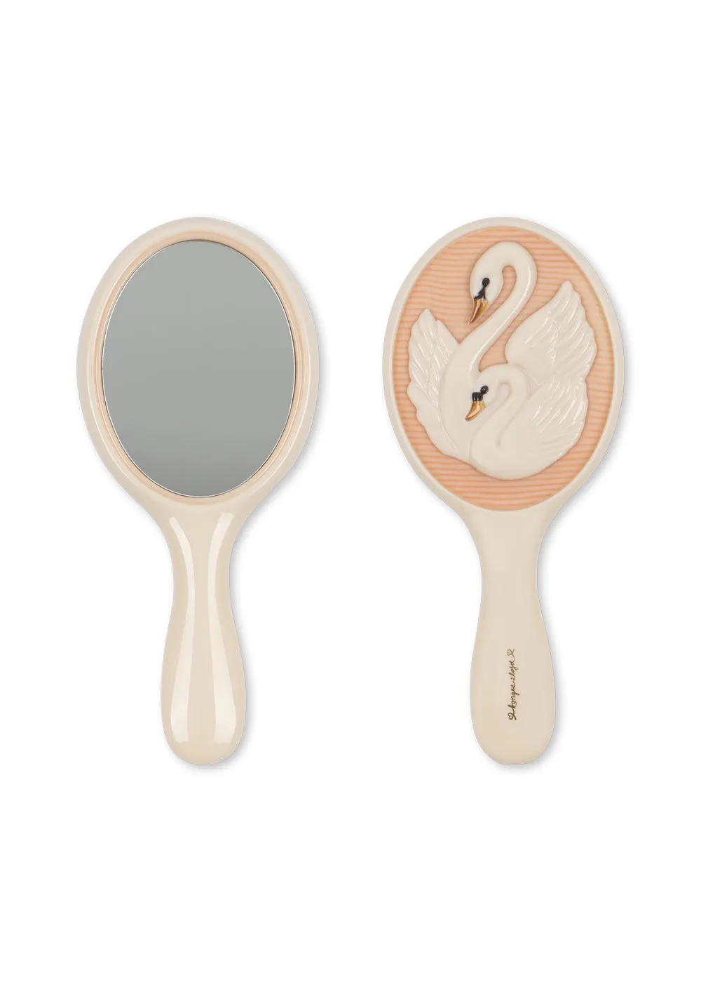 Konges Sløjd Zwaan beautyset swan met borstel en spiegel