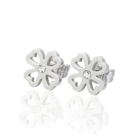 SODA FASHION Oorknopjes Klaver Zilver dames