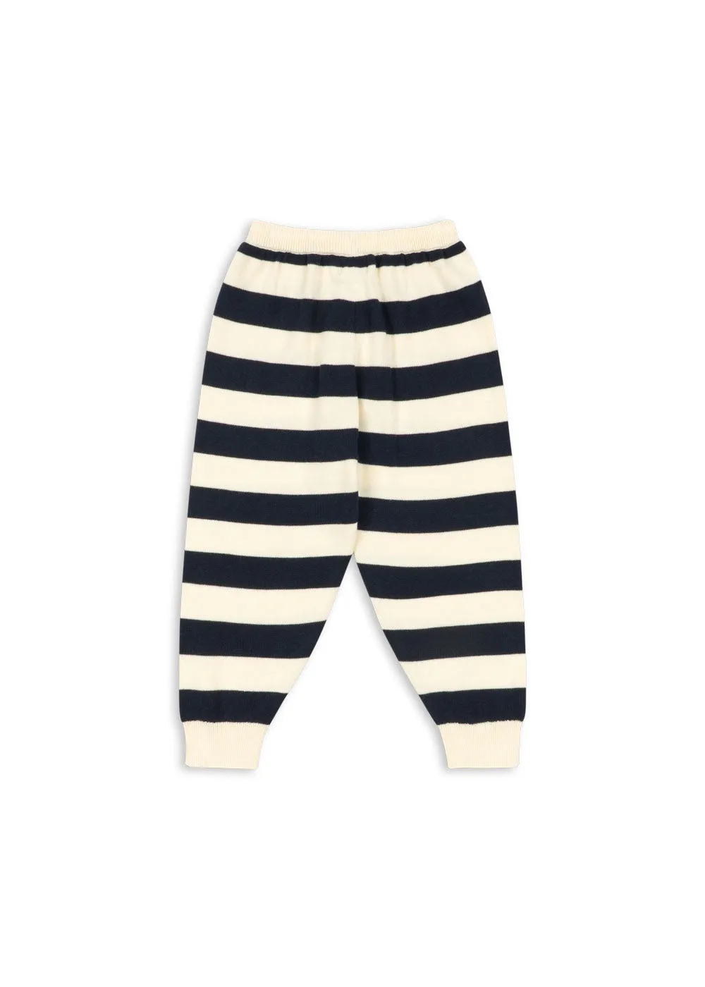 Konges Sløjd Manis gebreide broek navy stripe zacht katoen