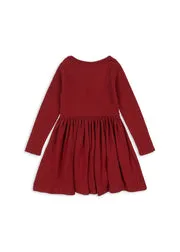 Konges Sløjd Minnie jurk red dahlia biokatoen