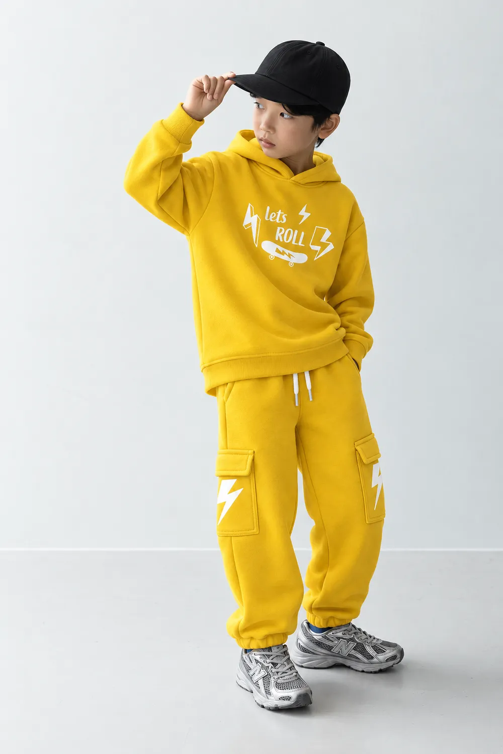 4PRESIDENT Ken joggingbroek kinderen geel stretch