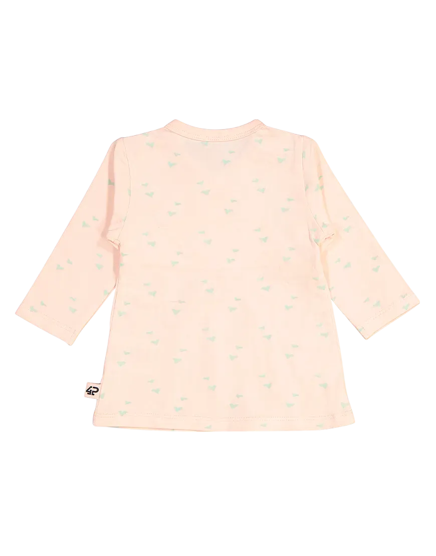 4President Julie Blush AOP shirt newborn katoen